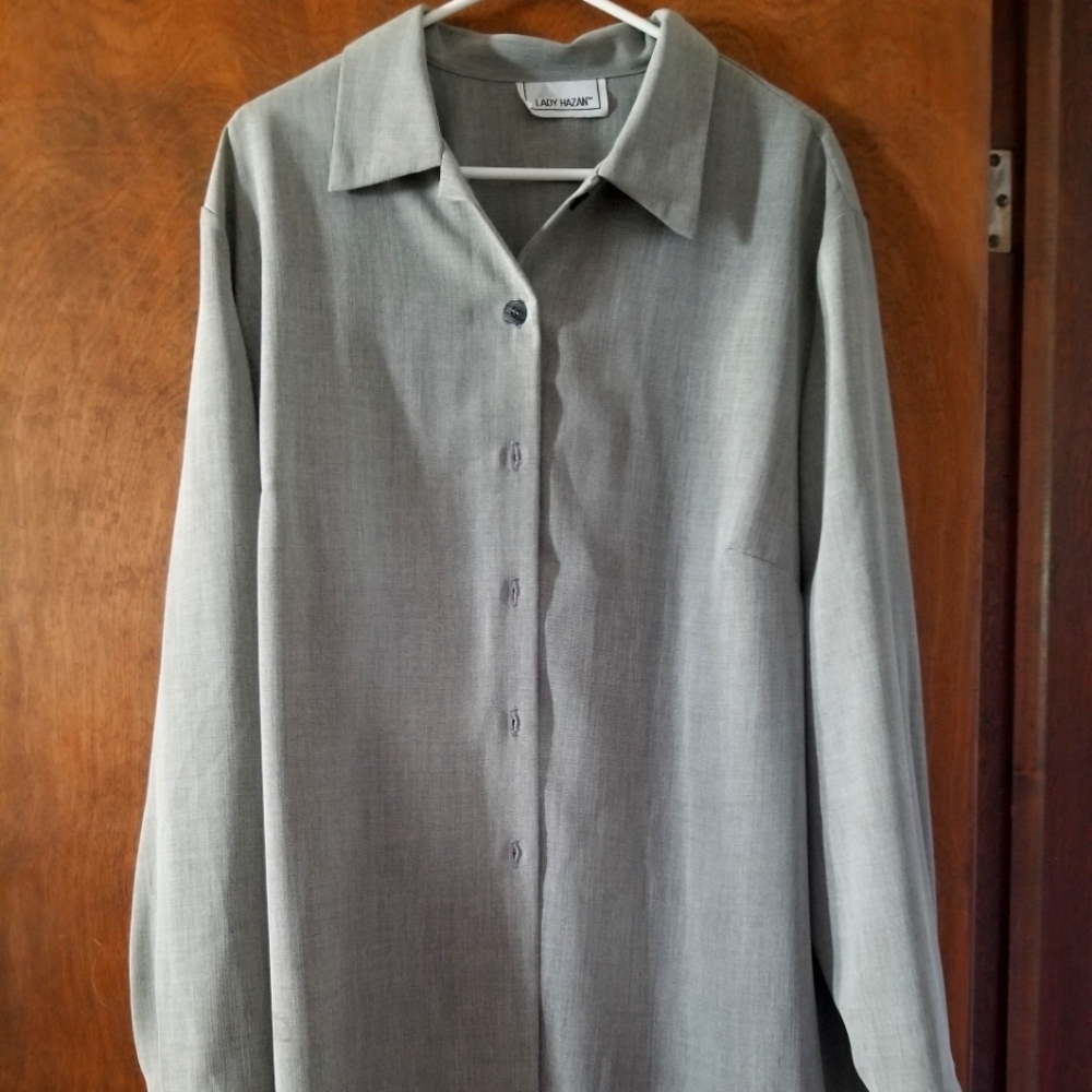 Lady Hazan grey dress shirt